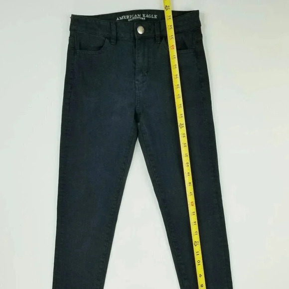 American Eagle Outfitters Size 0 Short Super Stretch X4 Black Hi-Rise Jegging - Picture 10 of 11